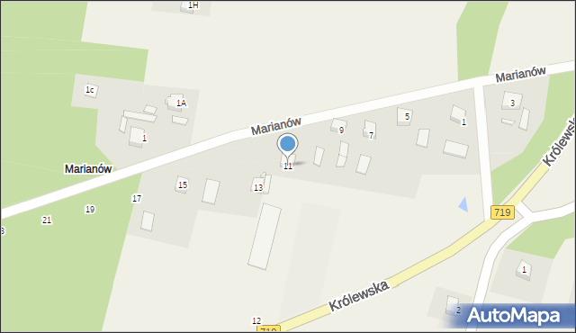 Wygoda, Marianów, 11, mapa Wygoda