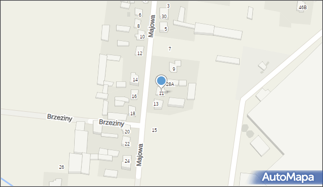 Wypędy, Majowa, 11, mapa Wypędy