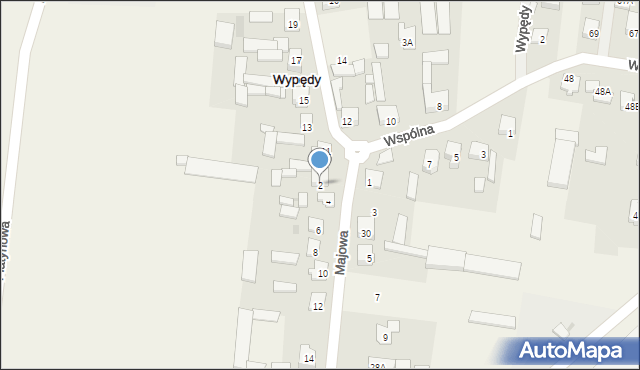 Wypędy, Majowa, 2, mapa Wypędy