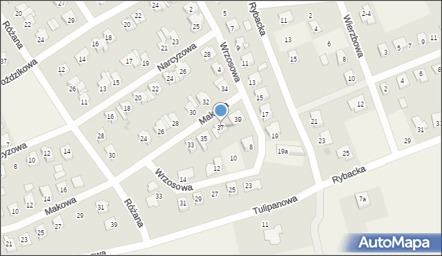 Występ, Makowa, 37, mapa Występ