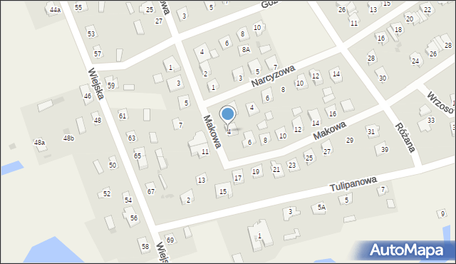 Występ, Makowa, 4, mapa Występ