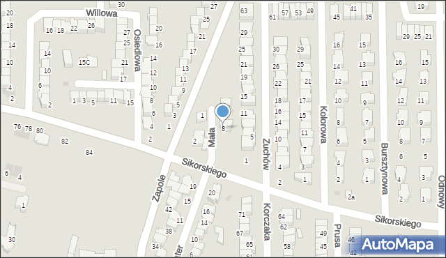 Wyszków, Mała, 8, mapa Wyszków