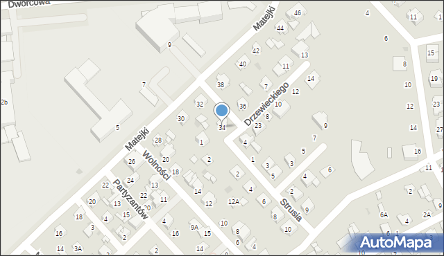 Wyszków, Matejki Jana, 34, mapa Wyszków