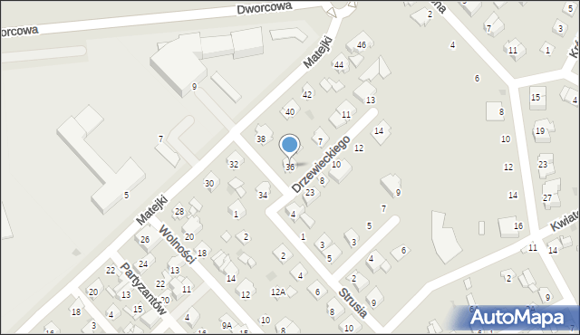 Wyszków, Matejki Jana, 36, mapa Wyszków