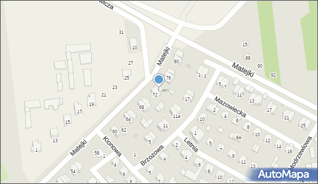 Wyszków, Matejki Jana, 74, mapa Wyszków