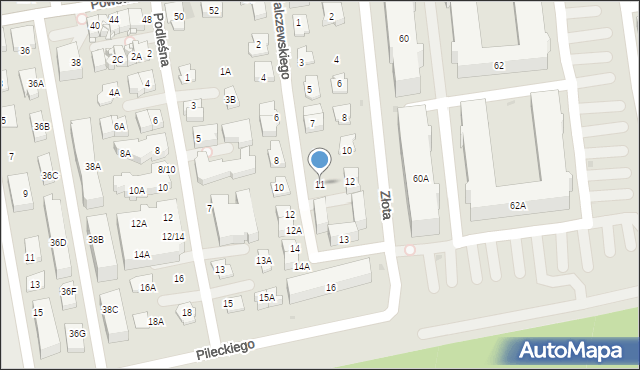 Ząbki, Malczewskiego Jacka, 11, mapa Ząbki