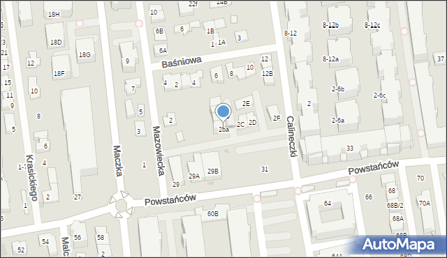 Ząbki, Mazowiecka, 2ba, mapa Ząbki