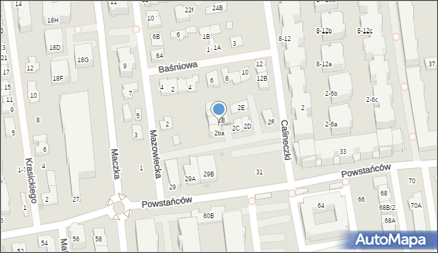 Ząbki, Mazowiecka, 2bb, mapa Ząbki