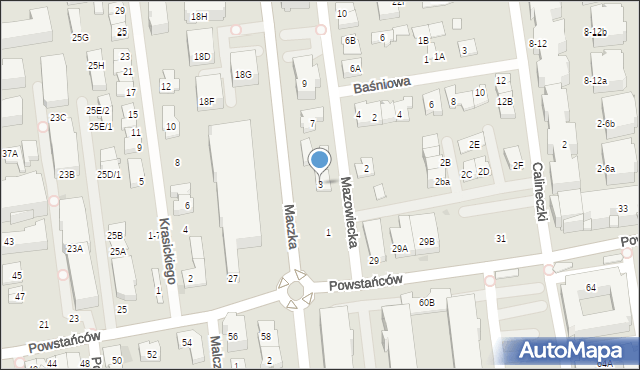 Ząbki, Mazowiecka, 3, mapa Ząbki
