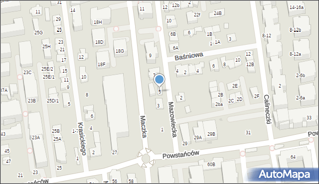 Ząbki, Mazowiecka, 5, mapa Ząbki