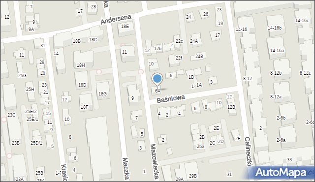 Ząbki, Mazowiecka, 6A, mapa Ząbki