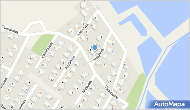 Zaborze, Magnolii, 1, mapa Zaborze