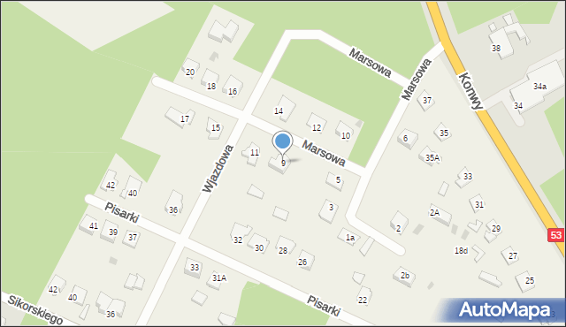 Zabrodzie, Marsowa, 9, mapa Zabrodzie