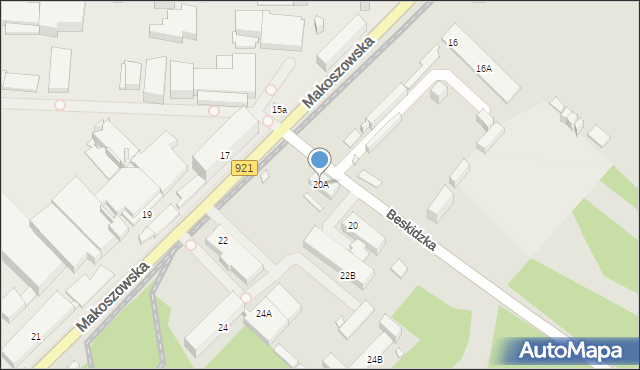 Zabrze, Makoszowska, 20A, mapa Zabrza