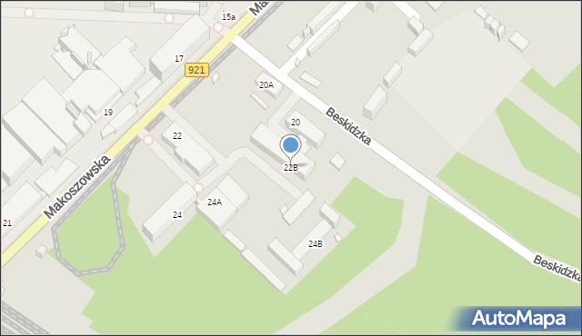 Zabrze, Makoszowska, 22B, mapa Zabrza