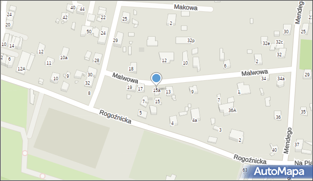 Zabrze, Malwowa, 15a, mapa Zabrza