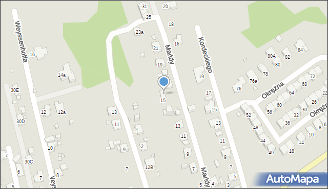 Zabrze, Mańdy Jakuba, ks., 17, mapa Zabrza