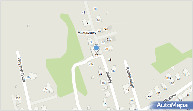 Zabrze, Mańdy Jakuba, ks., 25, mapa Zabrza