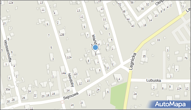 Zabrze, Mańdy Jakuba, ks., 3, mapa Zabrza