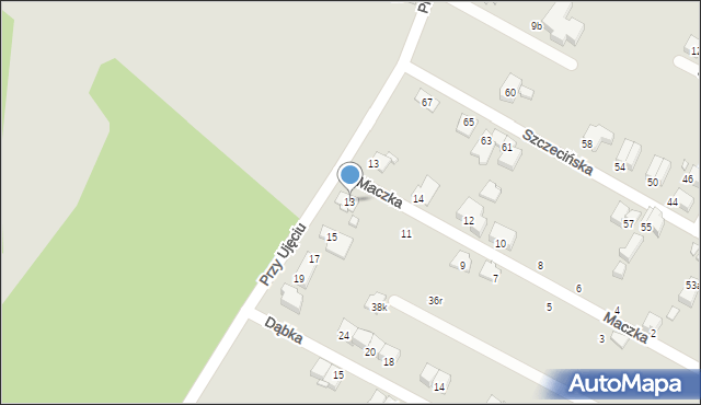 Zabrze, Maczka Stanisława, gen., 13, mapa Zabrza