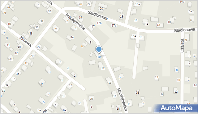 Zabrzeg, Maciejowicka, 10, mapa Zabrzeg