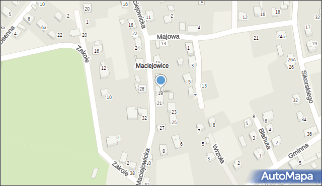 Zabrzeg, Maciejowicka, 19, mapa Zabrzeg