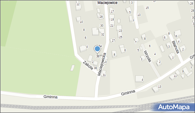 Zabrzeg, Maciejowicka, 36, mapa Zabrzeg