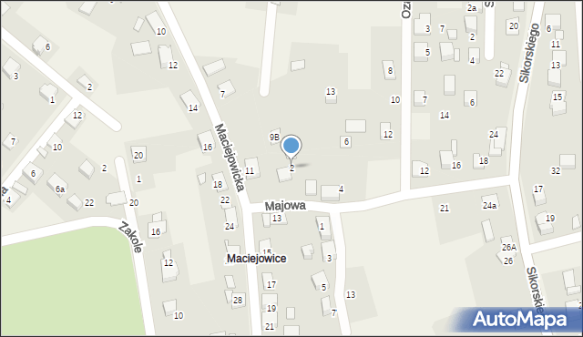 Zabrzeg, Majowa, 2, mapa Zabrzeg