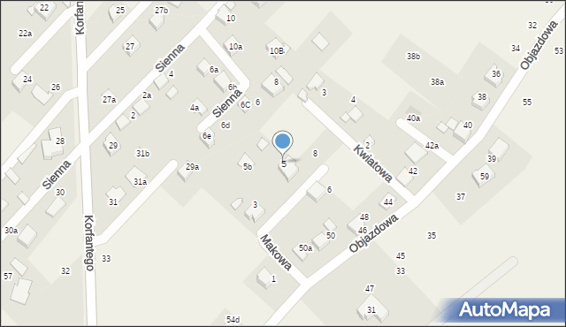 Zabrzeg, Makowa, 5, mapa Zabrzeg