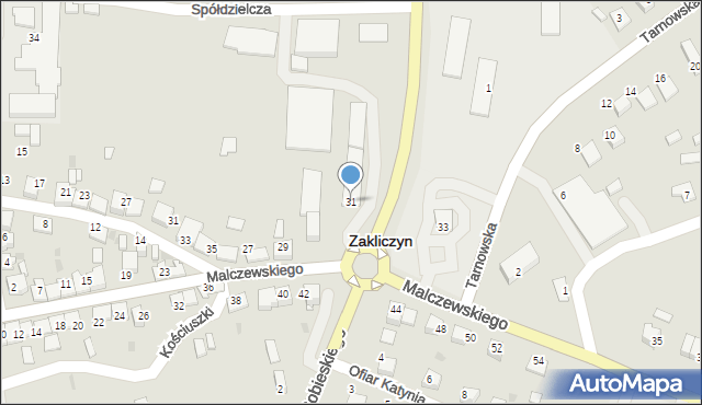 Zakliczyn, Malczewskiego Jacka, 31, mapa Zakliczyn