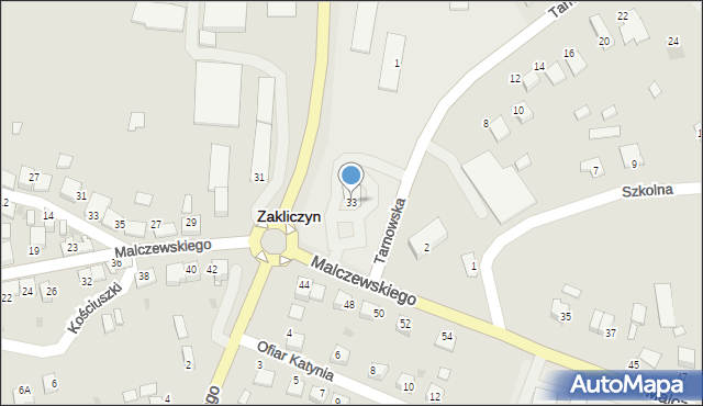 Zakliczyn, Malczewskiego Jacka, 33, mapa Zakliczyn