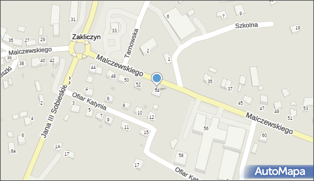 Zakliczyn, Malczewskiego Jacka, 54, mapa Zakliczyn