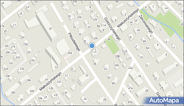 Zakopane, Makuszyńskiego Kornela, 7a, mapa Zakopanego