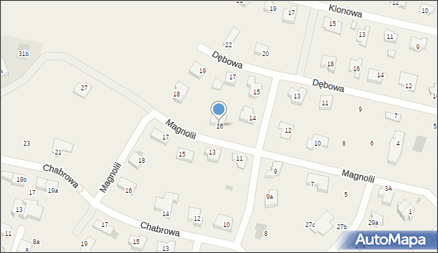 Załom, Magnolii, 16, mapa Załom