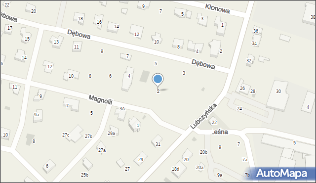 Załom, Magnolii, 2, mapa Załom