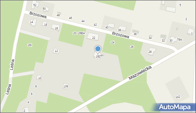 Załuski, Mazowiecka, 141, mapa Załuski