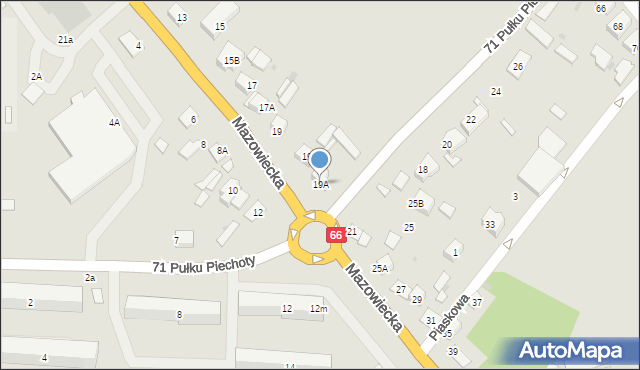 Zambrów, Mazowiecka, 19A, mapa Zambrów