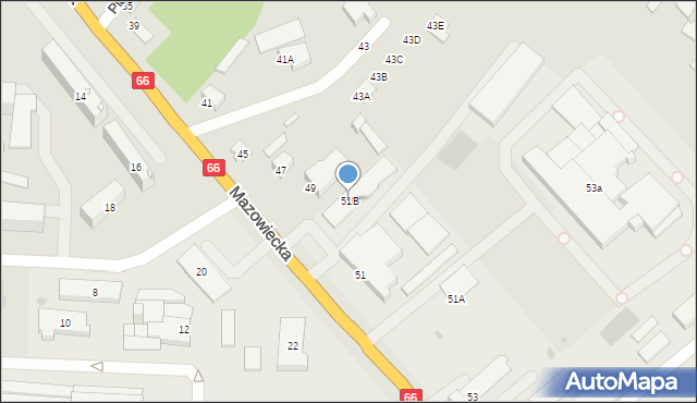 Zambrów, Mazowiecka, 51B, mapa Zambrów