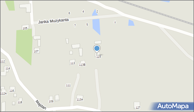 Zamość, Majdan, 117, mapa Zamościa