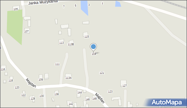 Zamość, Majdan, 119, mapa Zamościa