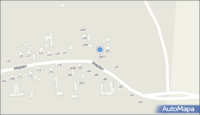 Zamość, Majdan, 153, mapa Zamościa