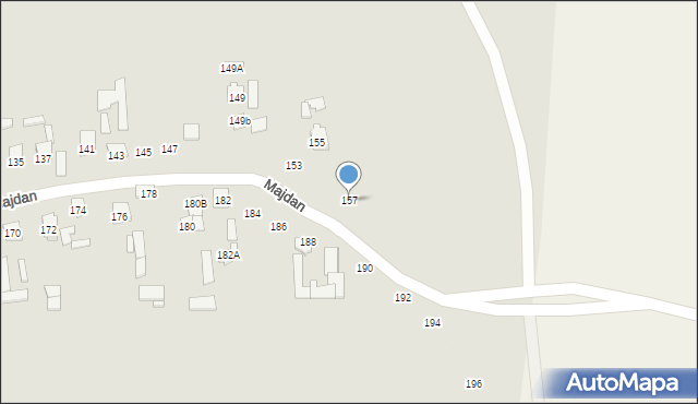 Zamość, Majdan, 157, mapa Zamościa