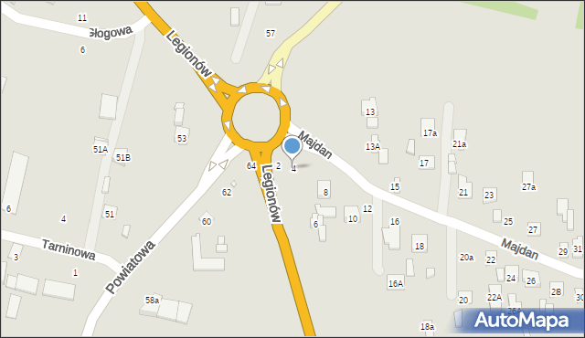 Zamość, Majdan, 4, mapa Zamościa