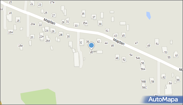 Zamość, Majdan, 40, mapa Zamościa