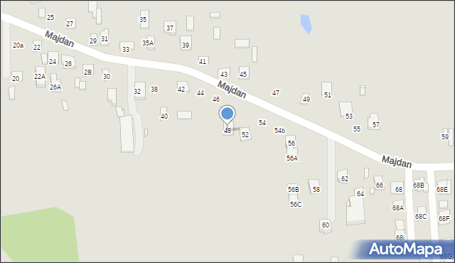 Zamość, Majdan, 48, mapa Zamościa