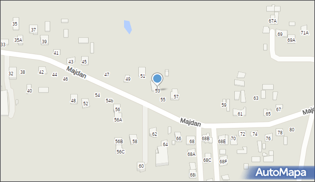 Zamość, Majdan, 53, mapa Zamościa