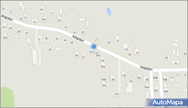 Zamość, Majdan, 54a, mapa Zamościa