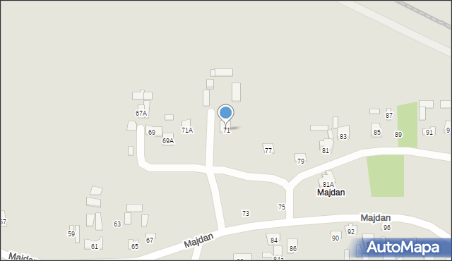 Zamość, Majdan, 71, mapa Zamościa