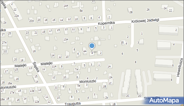 Zamość, Matejki Jana, 4, mapa Zamościa