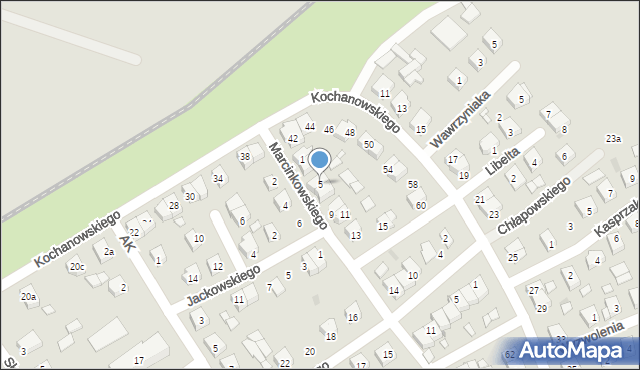 Zaniemyśl, Marcinkowskiego, 5, mapa Zaniemyśl